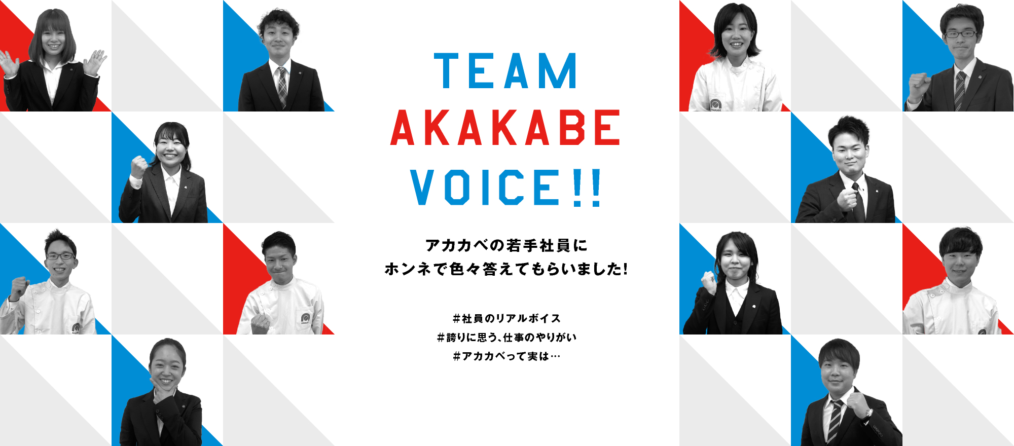 TEAM AKAKABE VOICE!!アカカベの若手社員にホンネで色々答えてもらいました！